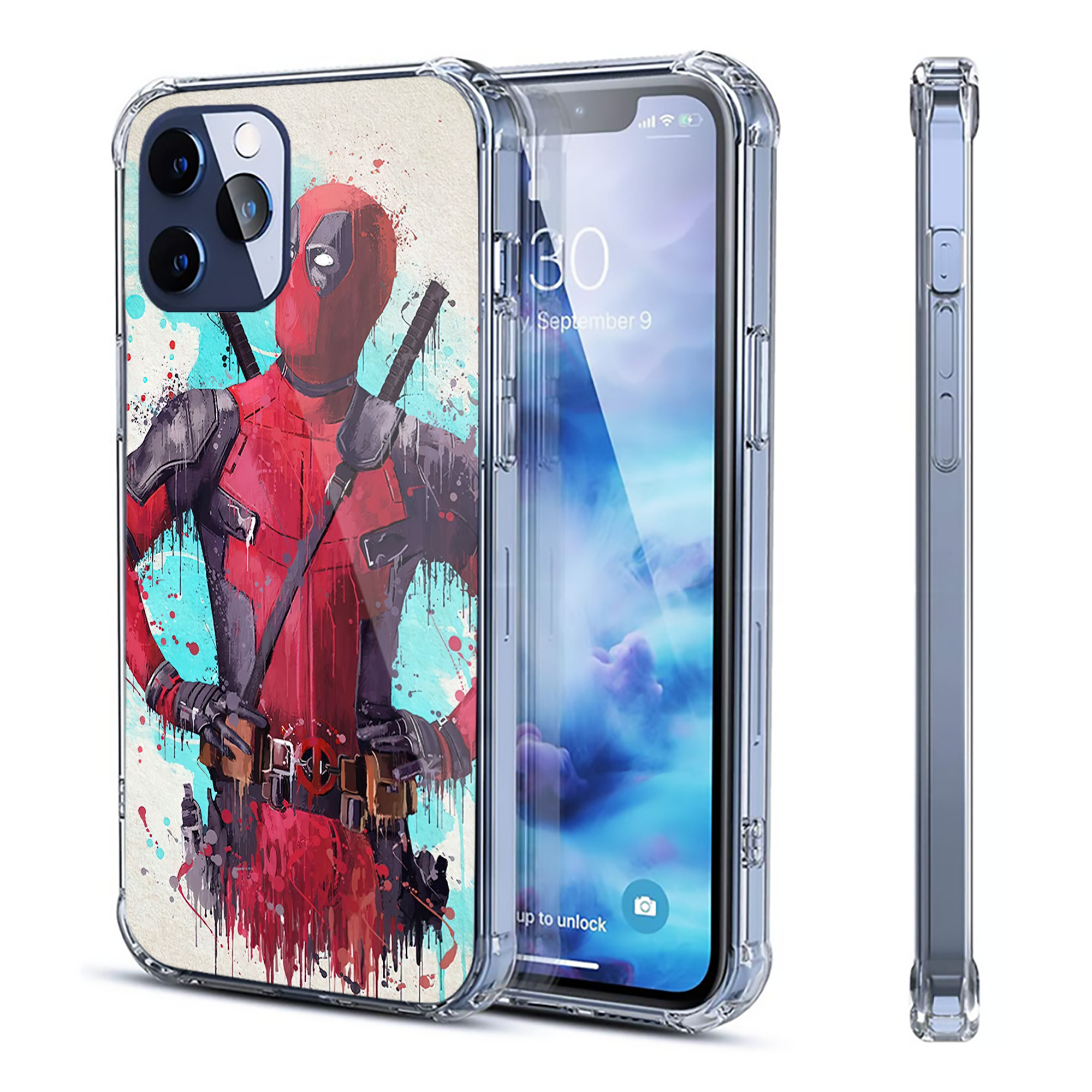 （画像用） Deadpool デッドプール 【iPhone 12シリーズ対応】透明スマホケース（クリアソフトケース）